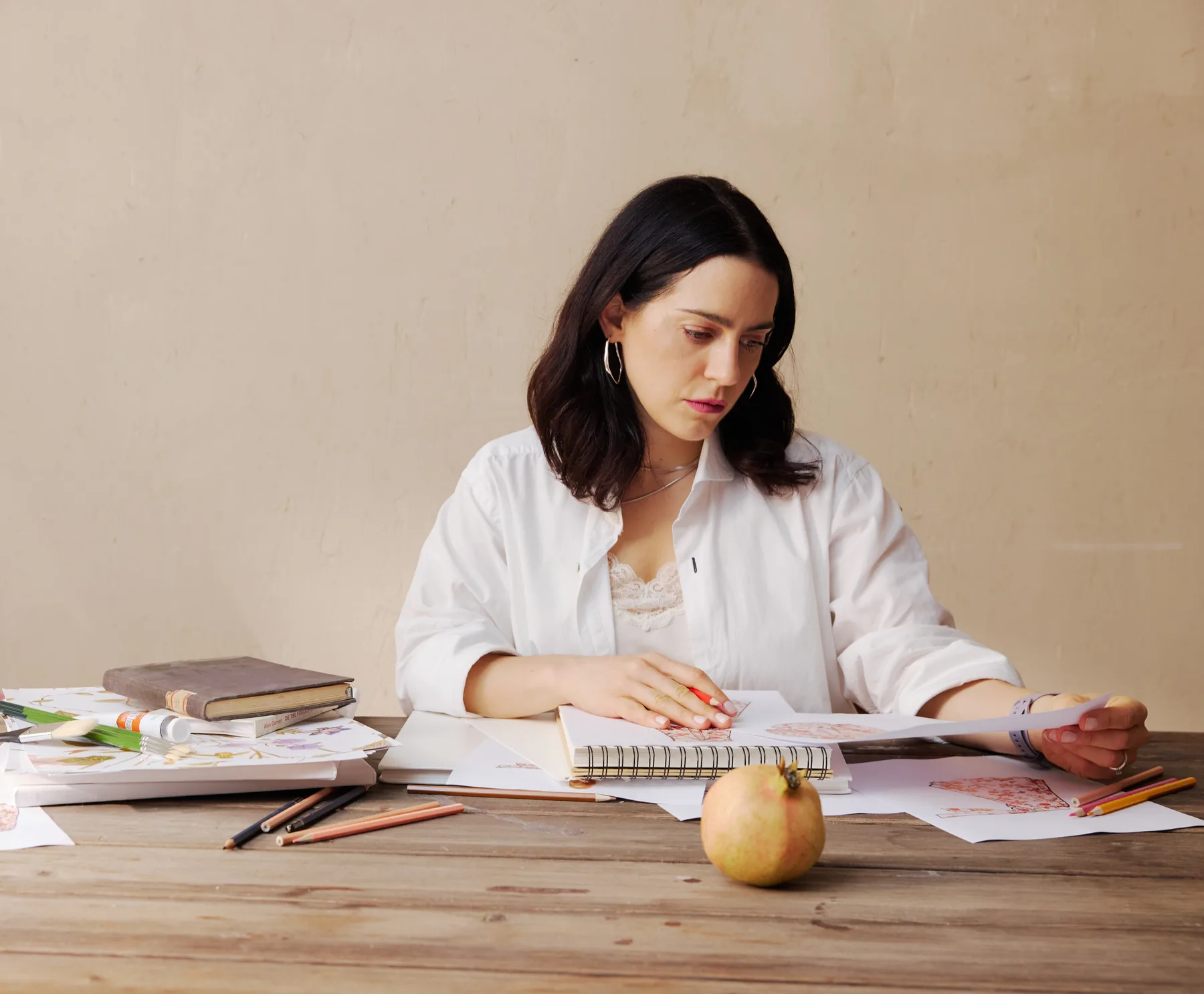 Agustina Sorrentini, founder and creative director of Mila Prints Design, in the studio